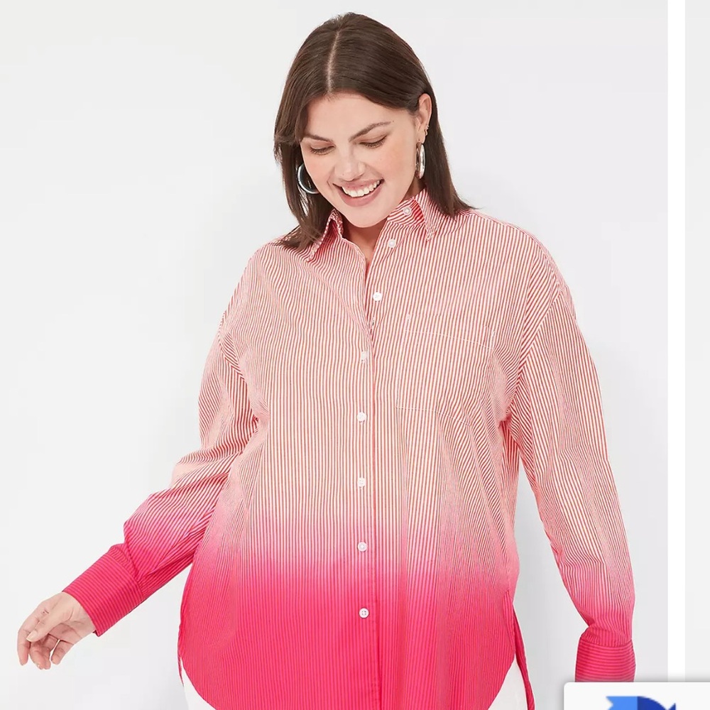 Women's Pink Ombre Button-Up Shirt